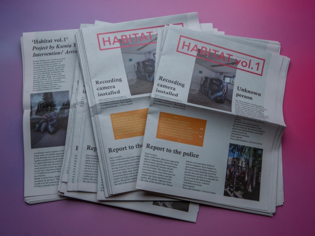 Newspaper Habitat Vol.1 created by Ksenia Yurkova as a part of the intervention process