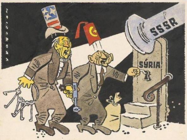 Political cartoon from the Soviet satirical magazine 'The Crocodile'