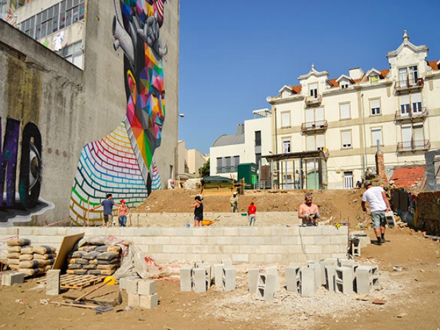 Colectivo Warehouse, создание публичного пространства в районе Марвила, Лиссабон, 2015